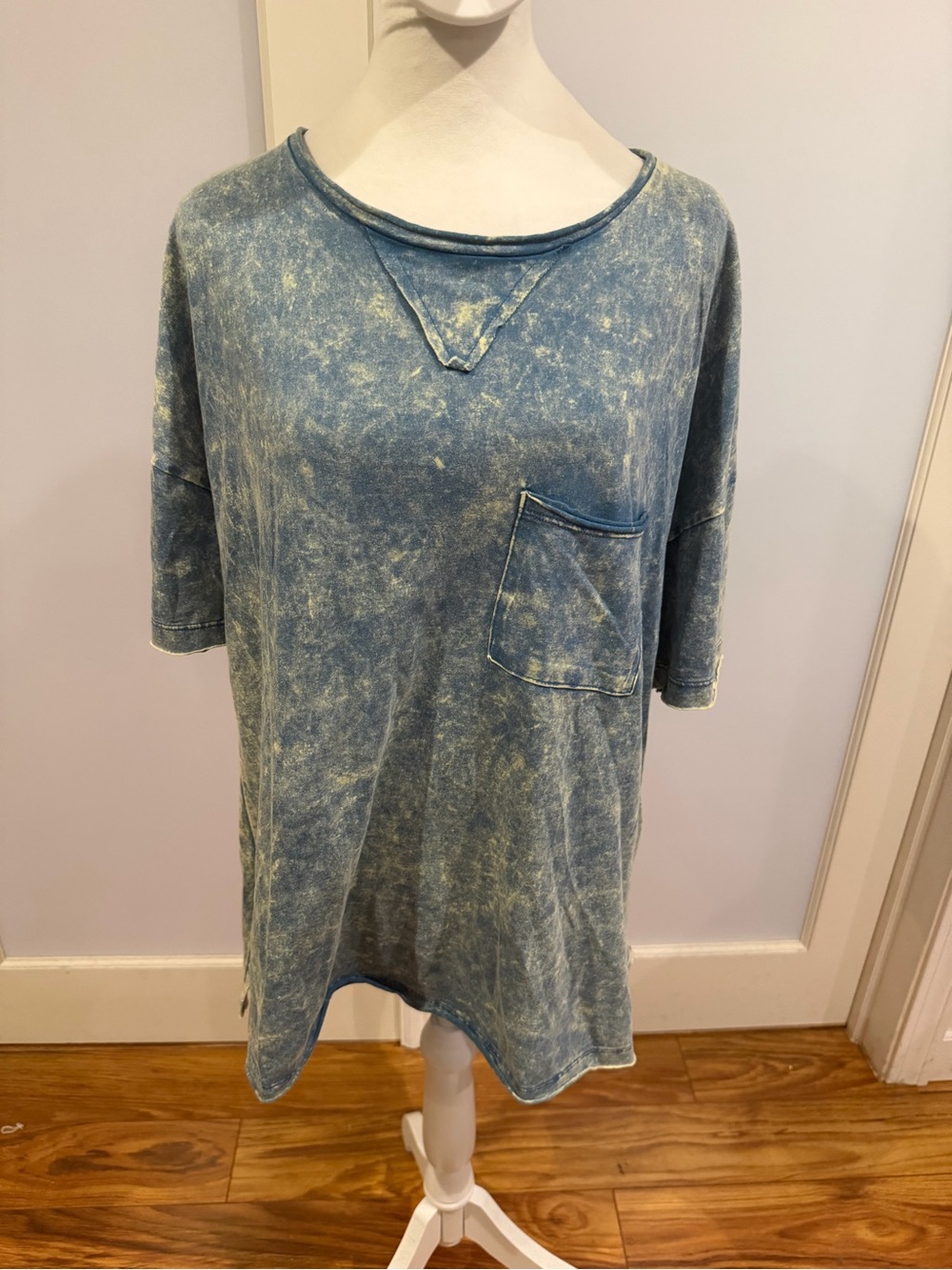 Washed Blue Short Sleeve Pocket Tee by